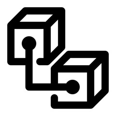 blockchain, block chain, network, blocks, crypto, nodes outline icon