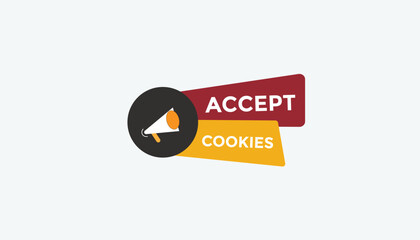 Accept cookies open button web banner templates. Vector Illustration 
