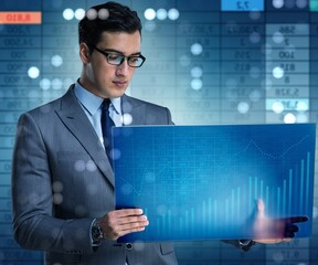 Businessman in online trading concept