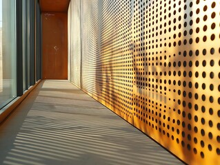 Sunlight Through Perforated Wall in Modern Building - Illustration