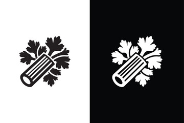 Celery icon silhouette flat isolated vector. Celery Flat Design Vegetable Icon
