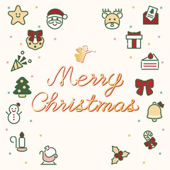 クリスマス　フレーム　背景　アイコン　ピクトグラム　かわいい　コピースペース　イラスト　背景