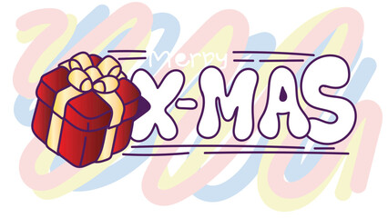 doodle pop art christmas background vector design