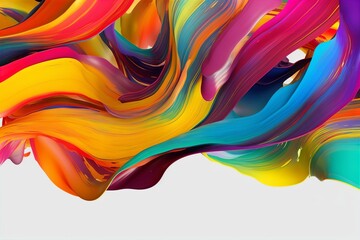 Obraz premium Vibrant Swirling Brushstroke: Abstract Colorful Ribbon Paint Stroke, abstract, color swirl, brushstroke, ribbon, paint stroke, vibrant, artistic, art, design, creative,