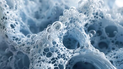 Detailed bubble mix, forming intricate organic shapes, playful and complex, 3D render