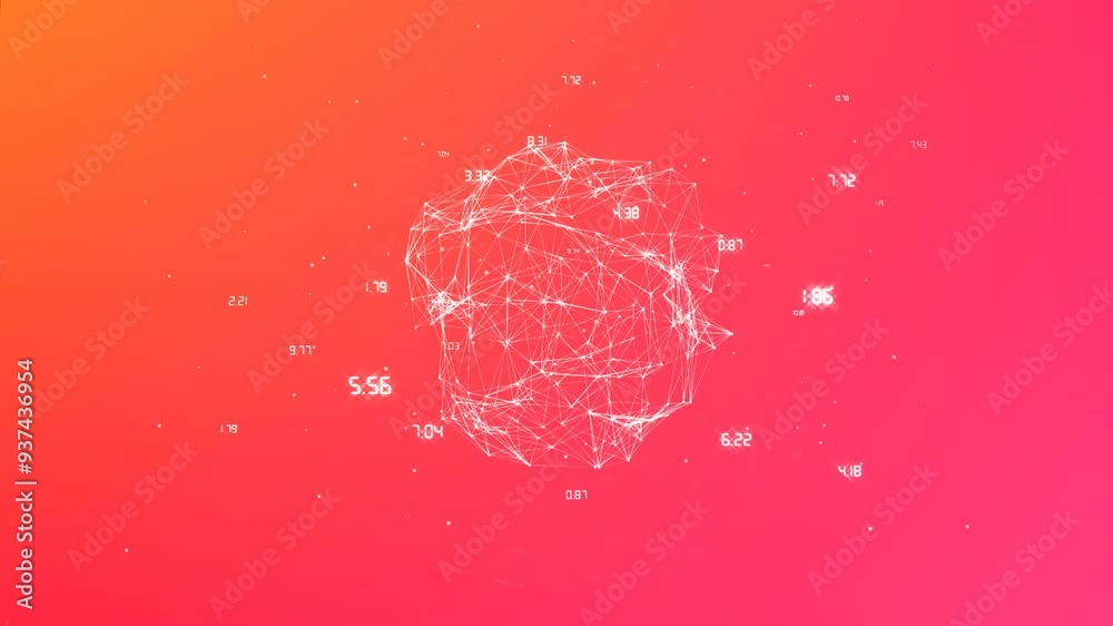 Poster Animating geometric network and numerical data over gradient background