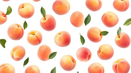 A lot of peach pattern isolated on white background photo realistic photo realistic hd 4k ultra hd.