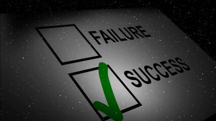 Animating success and failure checkboxes over starry background