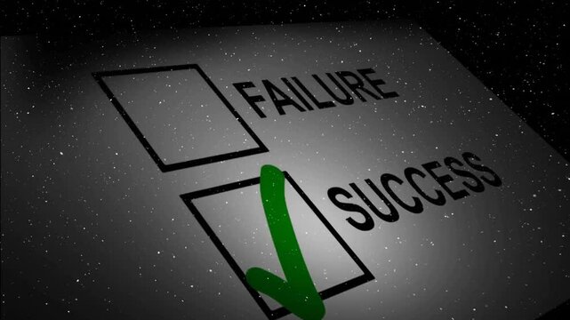 Animating success and failure checkboxes over starry background