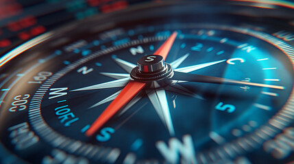 Obraz premium compass on the map