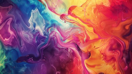 Dynamic liquid patterns, vivid psychedelic colors, organic motion, watercolor, dreamy atmosphere