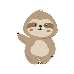 Obraz premium Kawaii and Cute Sloth Illustration