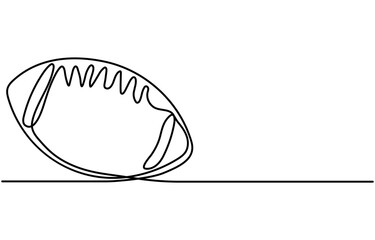 American football One line drawing, One continuous line drawing American football ball. sport ball concept, American football ball in single continuous line style. One line drawing of Rugby ball.