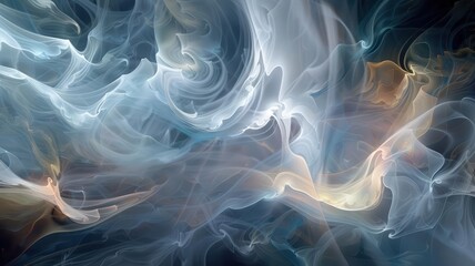 Fototapeta premium Elegant smoke trails in abstract patterns, organic and mysterious, digital art