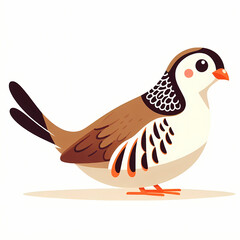 vector illustration of a Partridge bird against white background