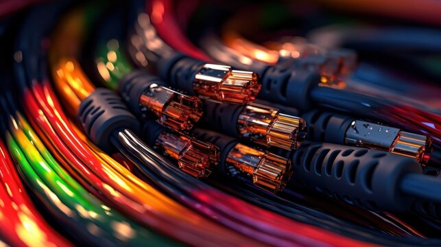 Close-up of Cables with Connectors