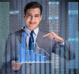 Man in stock trading business concept