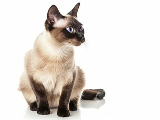 siamese cat isolated on white background