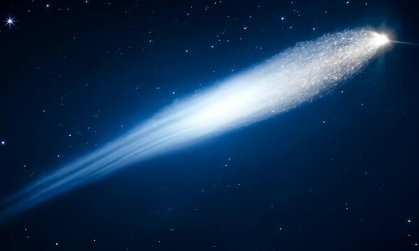 Comet star explosion, trail of light. Generative AI