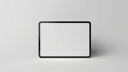 Black Frame Tablet Mockup on White Background