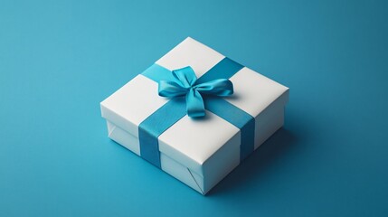 A sleek, modern gift box with a minimalist design, isolated on a bright, clean background with sharp contrasts