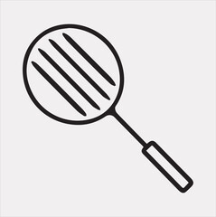 Badminton racket Icon Vector silhouette illustration icon on a white background