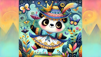 Obraz premium Pandas Reales: Aventuras en el Reino Mágico