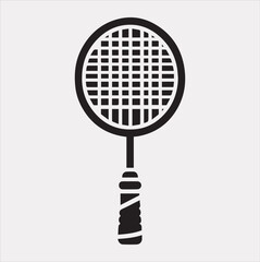 Badminton racket Icon Vector silhouette illustration icon on a white background