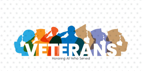 Veterans day poster. Veteran's day illustration with american flag, 11th November, Vector illustration