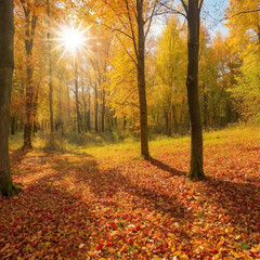 Autumn time full of strong, intense colors in forests, parks and gardens.