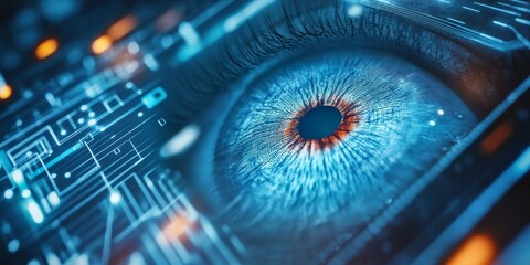 a biometric security system, iris scanner detecting anomalies, ultra-secure authentication method in action