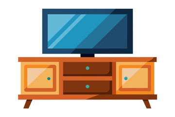 A tv stand vector art illustration