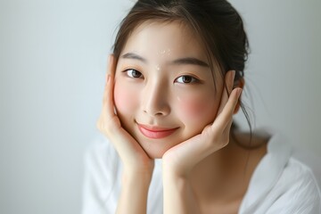 Smiling Asian Woman With Clean Skin Portrait