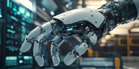 Fototapeta premium a robotic control system, engineer fine-tuning algorithms and control parameters for optimal performance