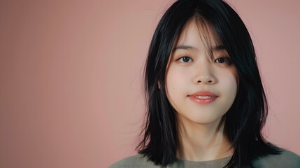 Portrait of a Young Asian Woman Smiling at the Camera