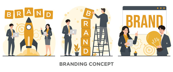 Brand concept branding vector illustration 