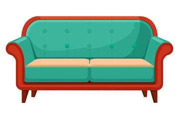  Beautiful furniture sofa vector art illustration