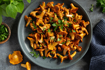fried chanterelle mushrooms