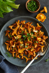 fried chanterelle mushrooms