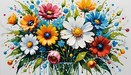 カラフルな植物 花 白い背景画像 Colorful plants flowers white background images