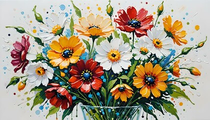 カラフルな植物 花 白い背景画像 Colorful plants flowers white background images