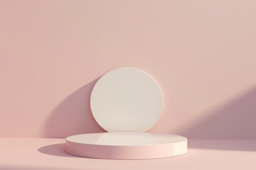 Modern Abstract Art Display on Minimalist Podium, vibrant colors and intricate textures highlighted against a stark white background, creating a captivating visual contrast in an empty space.