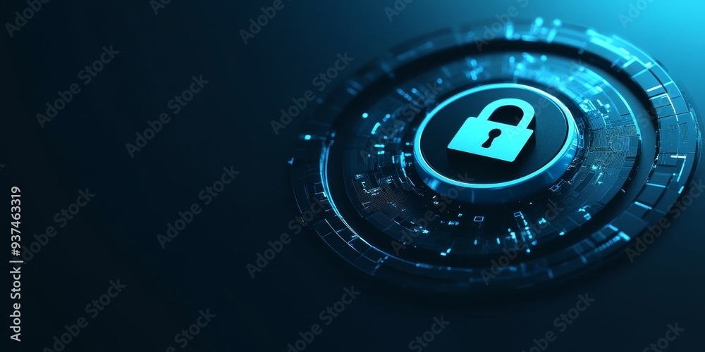 Poster a secure connection lock icon on a browser, SSL/TLS protocol active, safeguarding online transactions