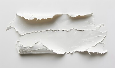 Ragged hole torn in ripped paper, isolated on white background.