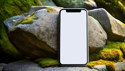 Stone and Screen: Abstract Smartphone Mock-Up Design