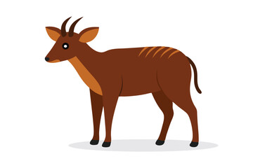 Sitatunga animal isolated flat vector illustration on white background