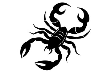 Scorpion silhouette, scorpion animal silhouette vector illustration