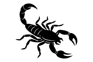Scorpion silhouette, scorpion animal silhouette vector illustration