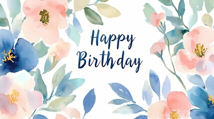 Bright and beautiful floral birthday card design featuring soft pastel flowers and a cheerful greeting.