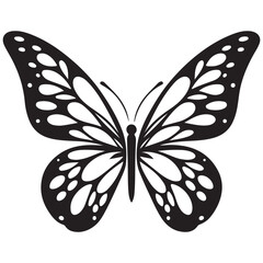 Flying Butterfly Vector Silhouette. Beauty Butterfly Vector icon design